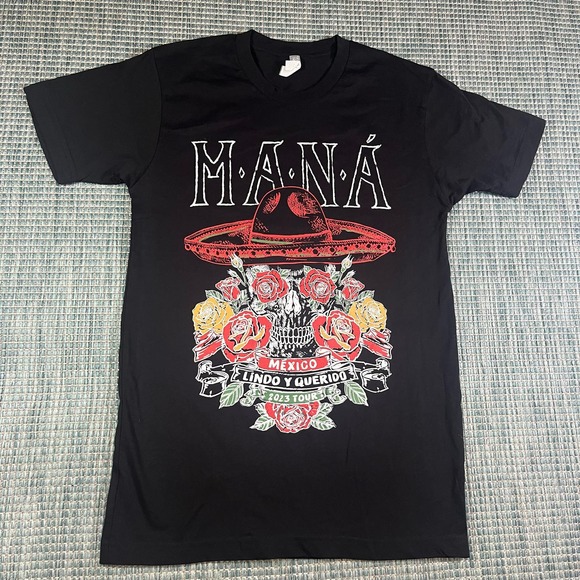 MANA Mexico Lindo y Querido 2023 Tour Black Shirt Sz S - Picture 1 of 7